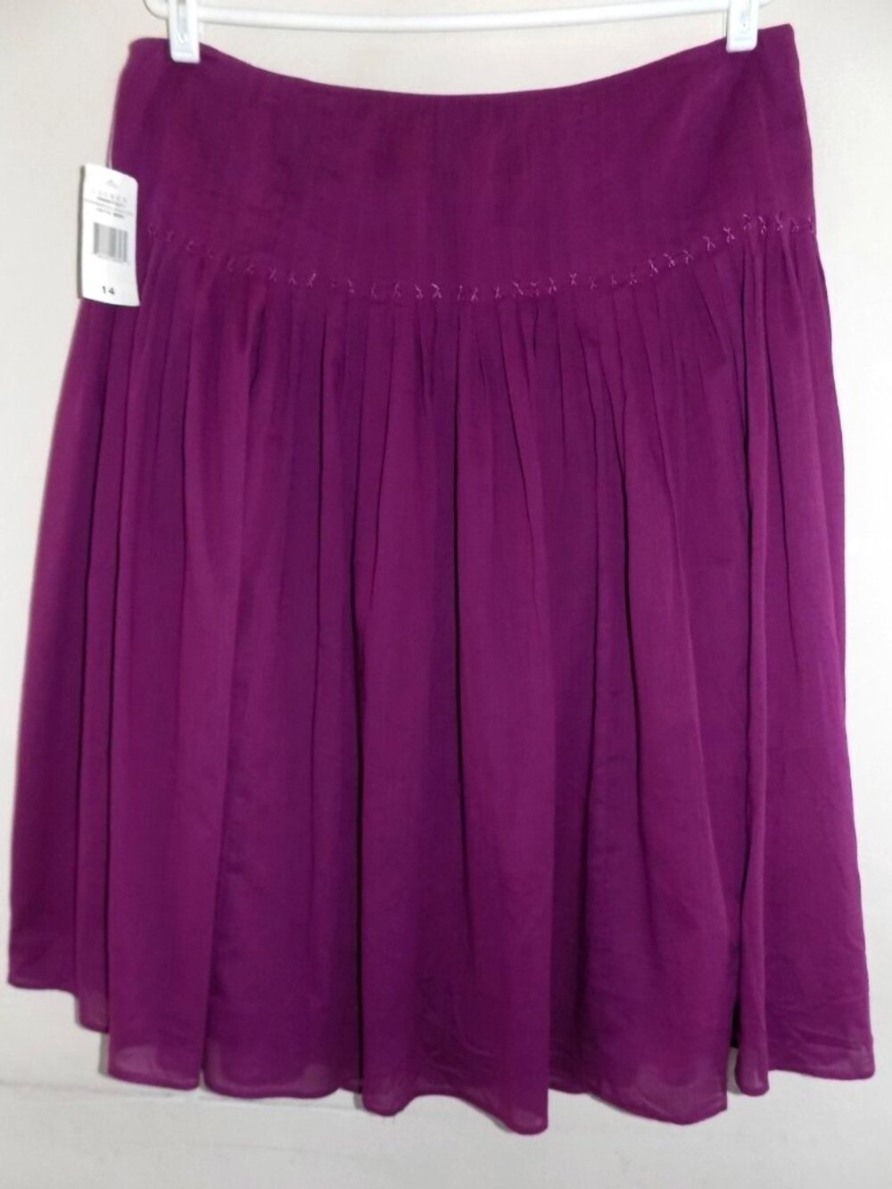 NWT Ralph Lauren pure cotton skirt 14 Purple Full Very light Magenta Midi $109